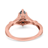 Marquise Art Deco Wedding Bridal Ring Simulated Cubic Zirconia 925 Sterling Silver