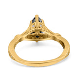 Marquise Art Deco Wedding Bridal Ring Simulated Cubic Zirconia 925 Sterling Silver