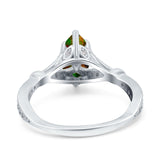 Marquise Art Deco Wedding Bridal Ring Simulated Cubic Zirconia 925 Sterling Silver