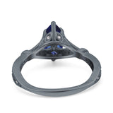 Marquise Art Deco Wedding Bridal Ring Simulated Cubic Zirconia 925 Sterling Silver