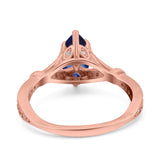 Marquise Art Deco Wedding Bridal Ring Simulated Cubic Zirconia 925 Sterling Silver