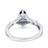 Marquise Art Deco Wedding Bridal Ring Simulated Cubic Zirconia 925 Sterling Silver