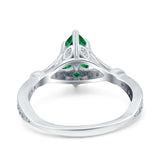 Marquise Art Deco Wedding Bridal Ring Simulated Cubic Zirconia 925 Sterling Silver