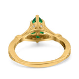 Marquise Art Deco Wedding Bridal Ring Simulated Cubic Zirconia 925 Sterling Silver