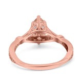 Marquise Art Deco Wedding Bridal Ring Simulated Cubic Zirconia 925 Sterling Silver