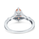 Marquise Art Deco Wedding Bridal Ring Simulated Cubic Zirconia 925 Sterling Silver