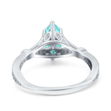 Marquise Art Deco Wedding Bridal Ring Simulated Cubic Zirconia 925 Sterling Silver