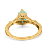 Marquise Art Deco Wedding Bridal Ring Simulated Cubic Zirconia 925 Sterling Silver