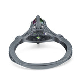 Marquise Art Deco Wedding Bridal Ring Simulated Cubic Zirconia 925 Sterling Silver