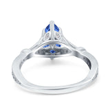Marquise Art Deco Wedding Bridal Ring Simulated Cubic Zirconia 925 Sterling Silver