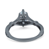 Marquise Art Deco Wedding Bridal Ring Simulated Cubic Zirconia 925 Sterling Silver