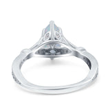 Marquise Art Deco Wedding Bridal Ring Simulated Cubic Zirconia 925 Sterling Silver