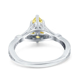 Marquise Art Deco Wedding Bridal Ring Simulated Cubic Zirconia 925 Sterling Silver