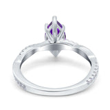 Infinity Twist Marquise Wedding Ring Simulated Cubic Zirconia 925 Sterling Silver