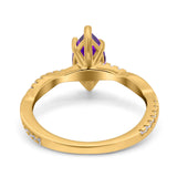 Infinity Twist Marquise Wedding Ring Simulated Cubic Zirconia 925 Sterling Silver