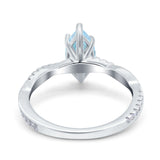 Infinity Twist Marquise Wedding Ring Simulated Cubic Zirconia 925 Sterling Silver