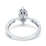 Infinity Twist Marquise Wedding Ring Simulated Cubic Zirconia 925 Sterling Silver