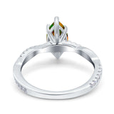 Infinity Twist Marquise Wedding Ring Simulated Cubic Zirconia 925 Sterling Silver