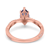 Infinity Twist Marquise Wedding Ring Simulated Cubic Zirconia 925 Sterling Silver