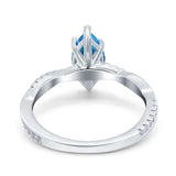 Infinity Twist Marquise Wedding Ring Simulated Cubic Zirconia 925 Sterling Silver