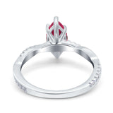 Infinity Twist Marquise Wedding Ring Simulated Cubic Zirconia 925 Sterling Silver