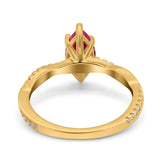 Infinity Twist Marquise Wedding Ring Simulated Cubic Zirconia 925 Sterling Silver