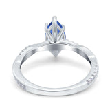 Infinity Twist Marquise Wedding Ring Simulated Cubic Zirconia 925 Sterling Silver