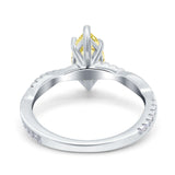 Infinity Twist Marquise Wedding Ring Simulated Cubic Zirconia 925 Sterling Silver