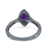 Infinity Twist Marquise Vintage Wedding Ring Simulated Cubic Zirconia 925 Sterling Silver