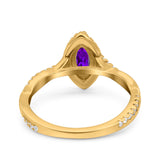 Infinity Twist Marquise Vintage Wedding Ring Simulated Cubic Zirconia 925 Sterling Silver