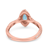 Infinity Twist Marquise Vintage Wedding Ring Simulated Cubic Zirconia 925 Sterling Silver