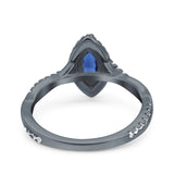 Infinity Twist Marquise Vintage Wedding Ring Simulated Cubic Zirconia 925 Sterling Silver