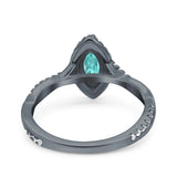 Infinity Twist Marquise Vintage Wedding Ring Simulated Cubic Zirconia 925 Sterling Silver