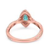 Infinity Twist Marquise Vintage Wedding Ring Simulated Cubic Zirconia 925 Sterling Silver