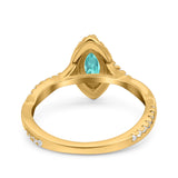 Infinity Twist Marquise Vintage Wedding Ring Simulated Cubic Zirconia 925 Sterling Silver