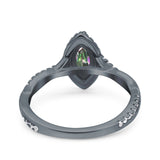 Infinity Twist Marquise Vintage Wedding Ring Simulated Cubic Zirconia 925 Sterling Silver