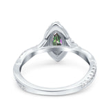 Infinity Twist Marquise Vintage Wedding Ring Simulated Cubic Zirconia 925 Sterling Silver