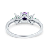 Marquise Wedding Ring Green Emerald Simulated Cubic Zirconia 925 Sterling Silver