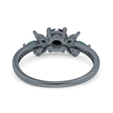 Marquise Wedding Ring Green Emerald Simulated Cubic Zirconia 925 Sterling Silver