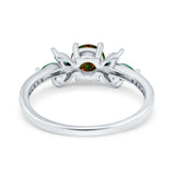 Marquise Wedding Ring Green Emerald Simulated Cubic Zirconia 925 Sterling Silver