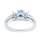 Marquise Wedding Ring Green Emerald Simulated Cubic Zirconia 925 Sterling Silver