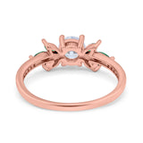 Marquise Wedding Ring Green Emerald Simulated Cubic Zirconia 925 Sterling Silver