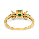 Marquise Wedding Ring Green Emerald Simulated Cubic Zirconia 925 Sterling Silver