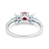 Marquise Wedding Ring Green Emerald Simulated Cubic Zirconia 925 Sterling Silver