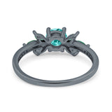 Marquise Wedding Ring Green Emerald Simulated Cubic Zirconia 925 Sterling Silver