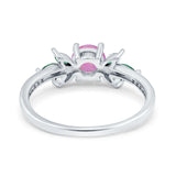 Marquise Wedding Ring Green Emerald Simulated Cubic Zirconia 925 Sterling Silver
