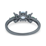 Marquise Wedding Ring Green Emerald Simulated Cubic Zirconia 925 Sterling Silver