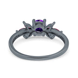 Marquise Wedding Ring Ruby Simulated Cubic Zirconia 925 Sterling Silver