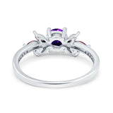 Marquise Wedding Ring Ruby Simulated Cubic Zirconia 925 Sterling Silver