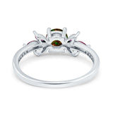 Marquise Wedding Ring Ruby Simulated Cubic Zirconia 925 Sterling Silver